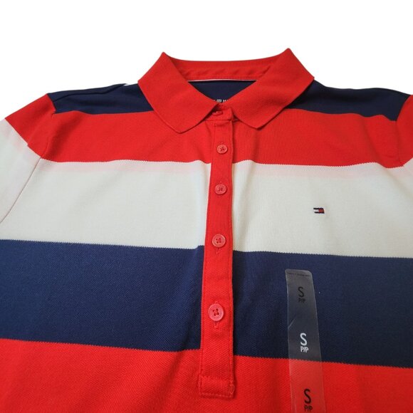 Tommy Hilfiger Women's Polo Shirt Colorblock Small Classic Fit Cotton NWT - Picture 6 of 8